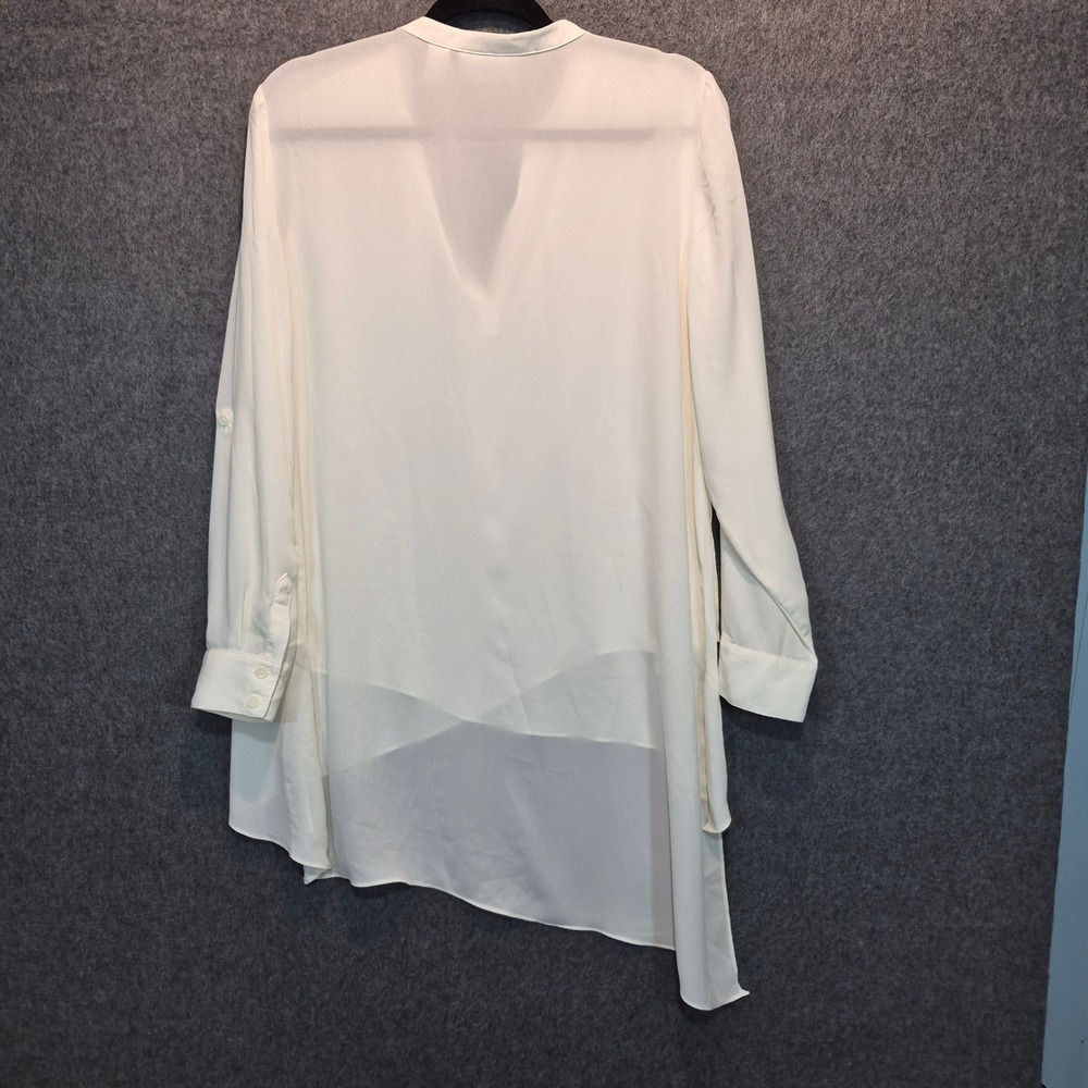 Chico's Asymmetrical Roll-Tab Sleeve Tunic Sz 1 (Med) whimsygoth fairy chic - Picture 8 of 9